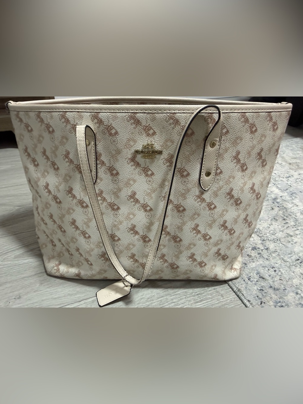 Coach Cream Signature Tote